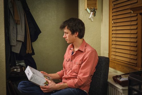 Matt Hunstad examining his present